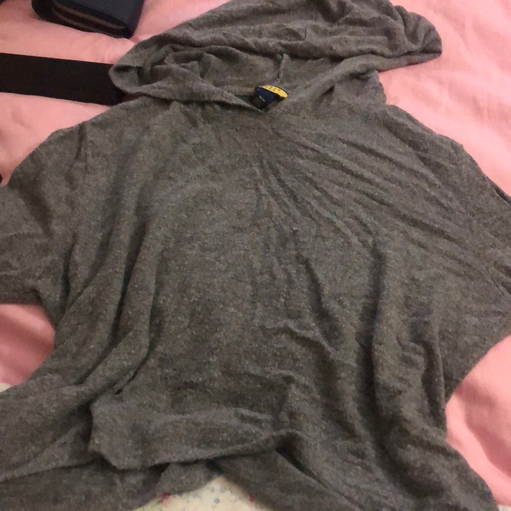 Grey crop top hoodie